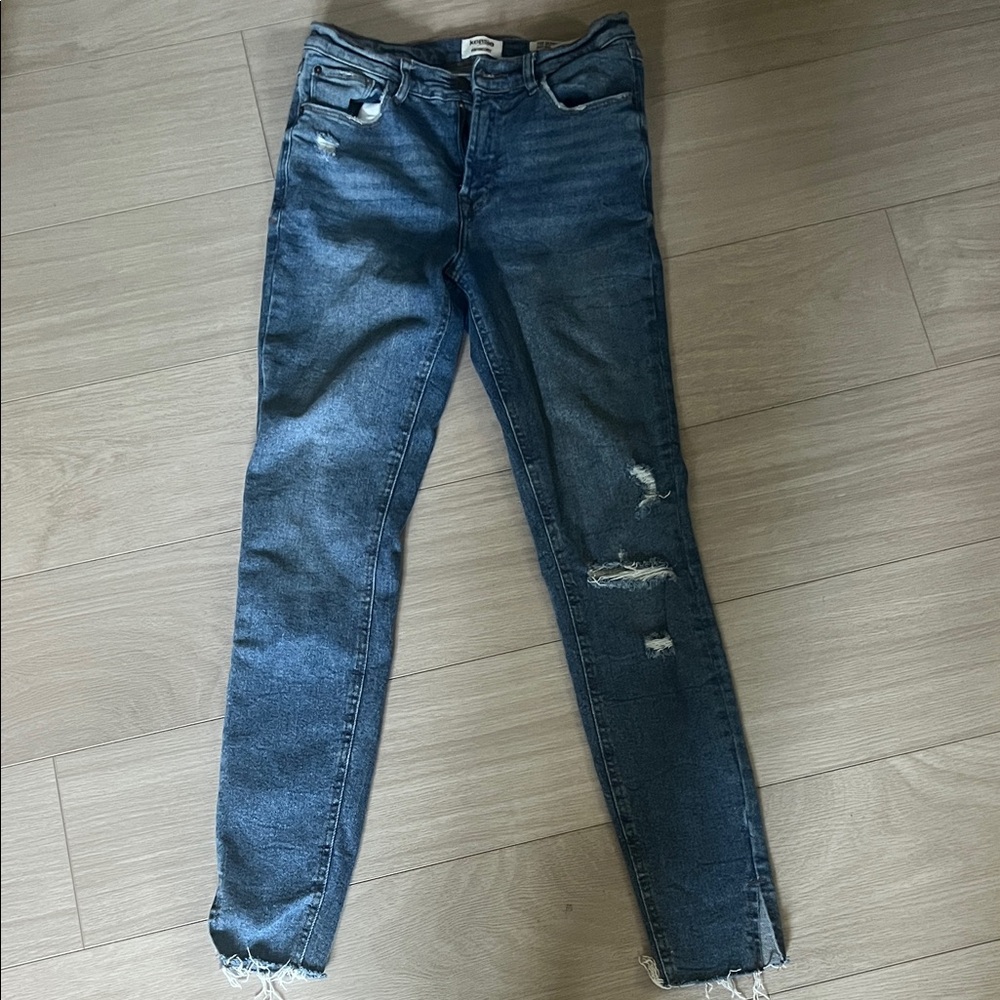 Kensie Dark Blue Distressed Skinny Jeans